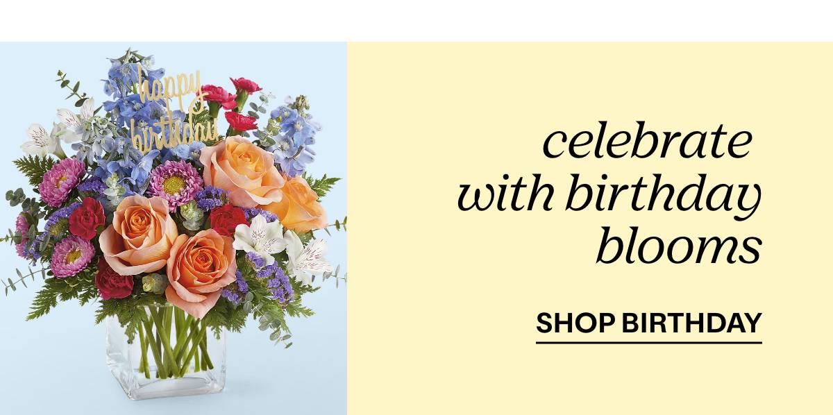 celebrate with birthday blooms - SHOP BIRTHDAY 